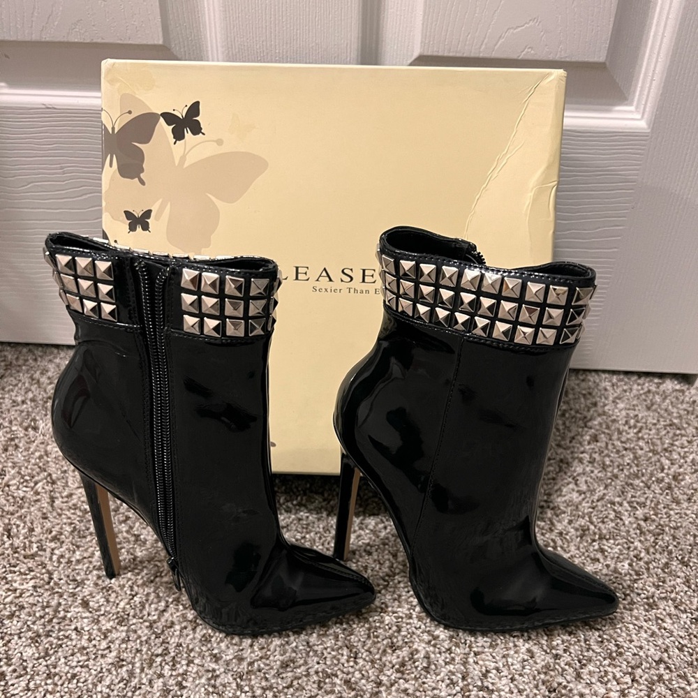 Ankle Bootie Boot Shiny 5 Inch Stilleto Heels Women's Size 5 By Sinful Shoes